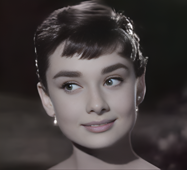 Restored picture of Audrey Hepburn